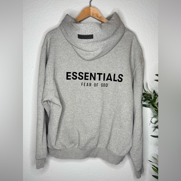 Fear of God ESSENTIALS Grey Hoodie Medium Unisex Streetwear Pullover - Picture 5 of 8
